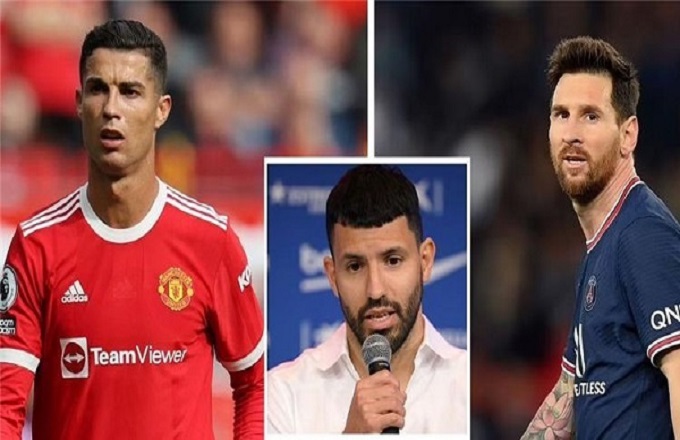 أغويرو يكشف الفرق بين ميسي ورونالدو